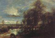 Peter Paul Rubens Sunset Landscape with a Sbepberd and his Flock (mk01) oil on canvas